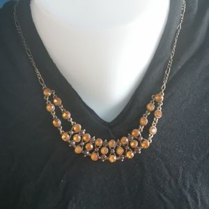 Amber & Copper Costume Necklace